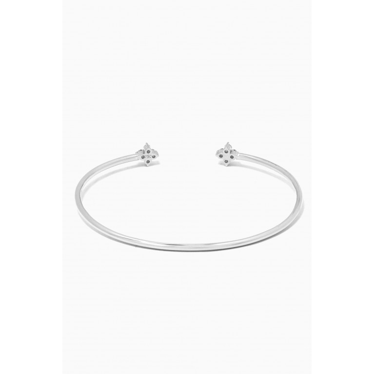 Aquae Jewels - You & Me Fairy Bangle with Diamonds in 18kt White Gold Silver