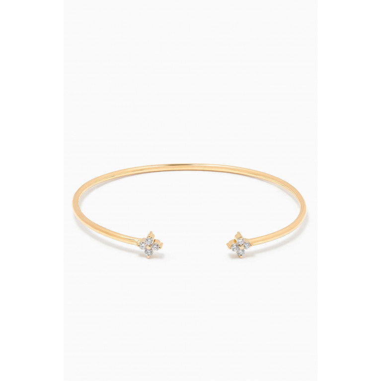 Aquae Jewels - You & Me Fairy Bangle with Diamonds in 18kt Yellow Gold Yellow