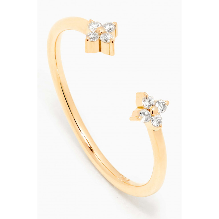 Aquae Jewels - You & Me Fairy Ring with Diamonds in 18kt Yellow Gold
