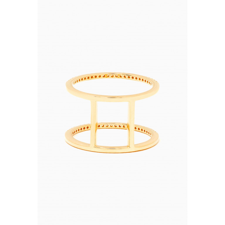 Aquae Jewels - Double Line Diamond Ring in 18kt Yellow Gold Yellow
