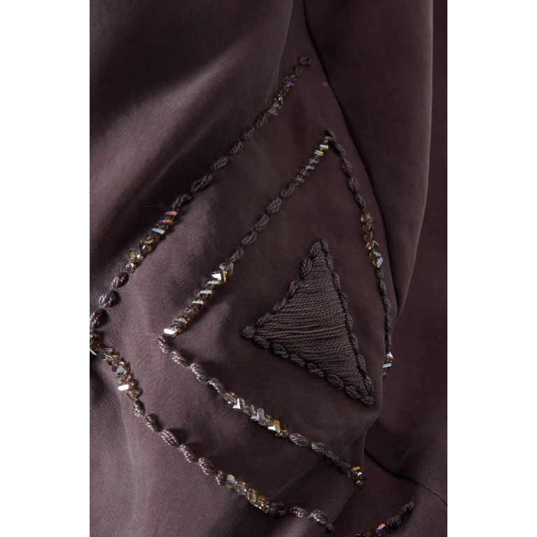 Ghizlan - Embroidered & Pleated Abaya