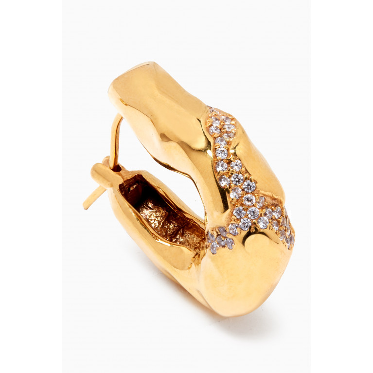 Joanna Laura Constantine - Feminine Waves Statement Hoops with Crystals in 18kt Gold-plated Brass