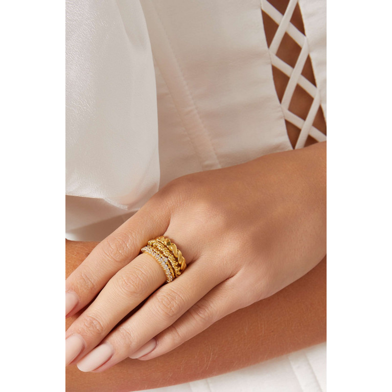 Joanna Laura Constantine - Modern Vintage Set of 4 Mismatched Rings in 18k Gold-plated Brass