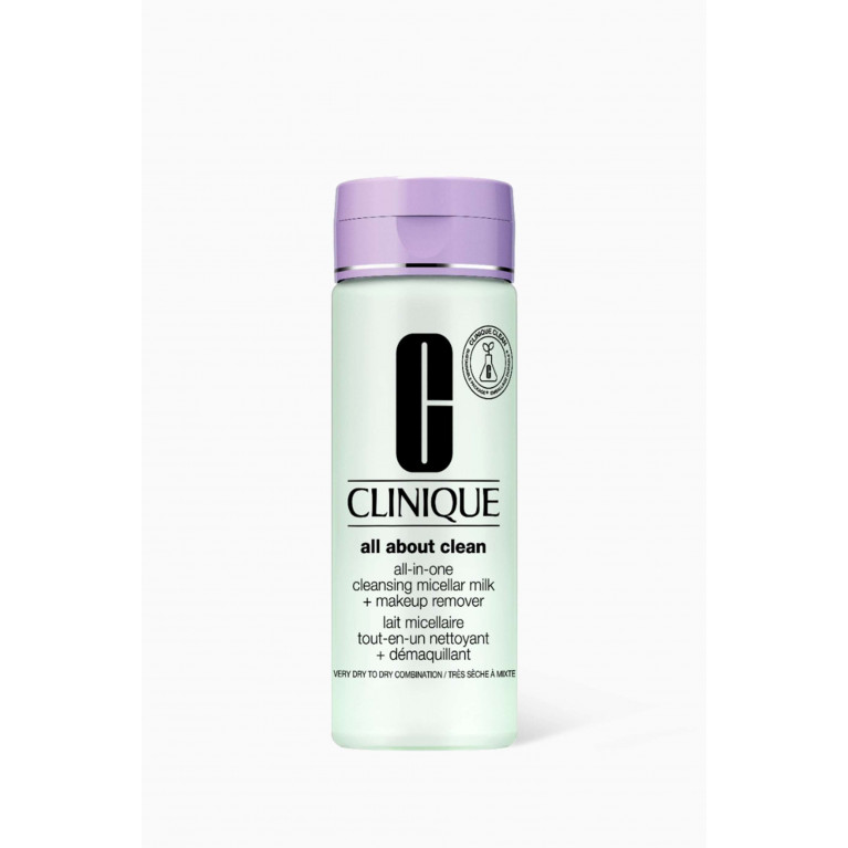 Clinique - All About Clean™ All-in-One Cleansing Micellar Milk + Makeup Remover Skin Type 1 & 2, 200ml