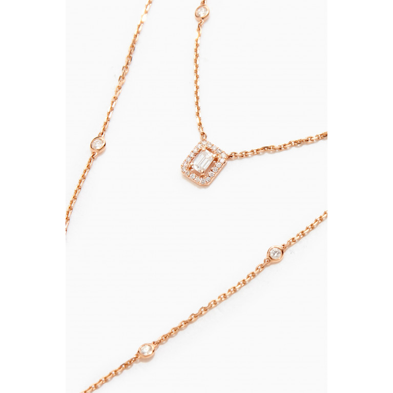 Messika - My Twin 2 Rows Diamond Necklace in 18kt Rose Gold
