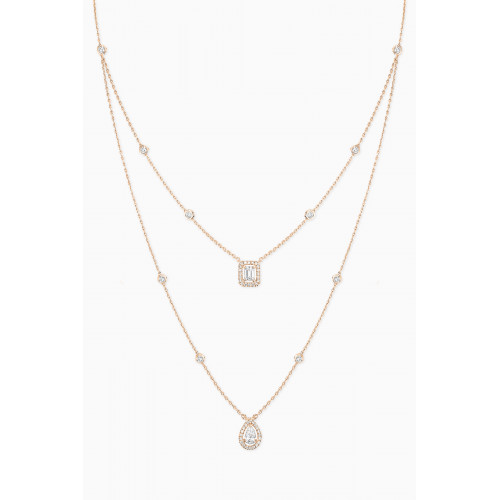 Messika - My Twin 2 Rows Diamond Necklace in 18kt Rose Gold