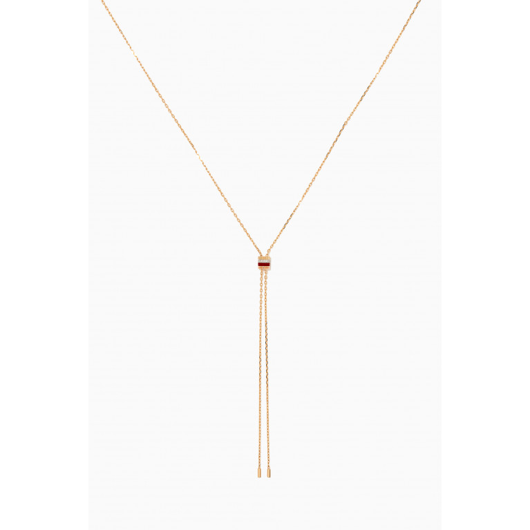 Boucheron - Quatre Red Edition Tie Necklace with Diamonds in 18kt Gold, Small Model