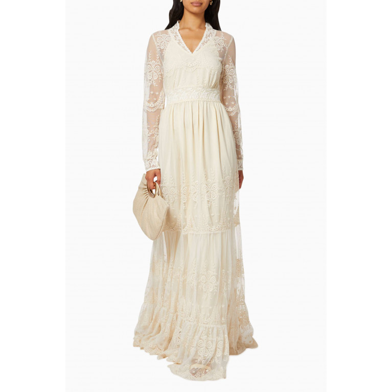 Y.A.S - Yaseloise Embroidered Lace Wedding Dress White