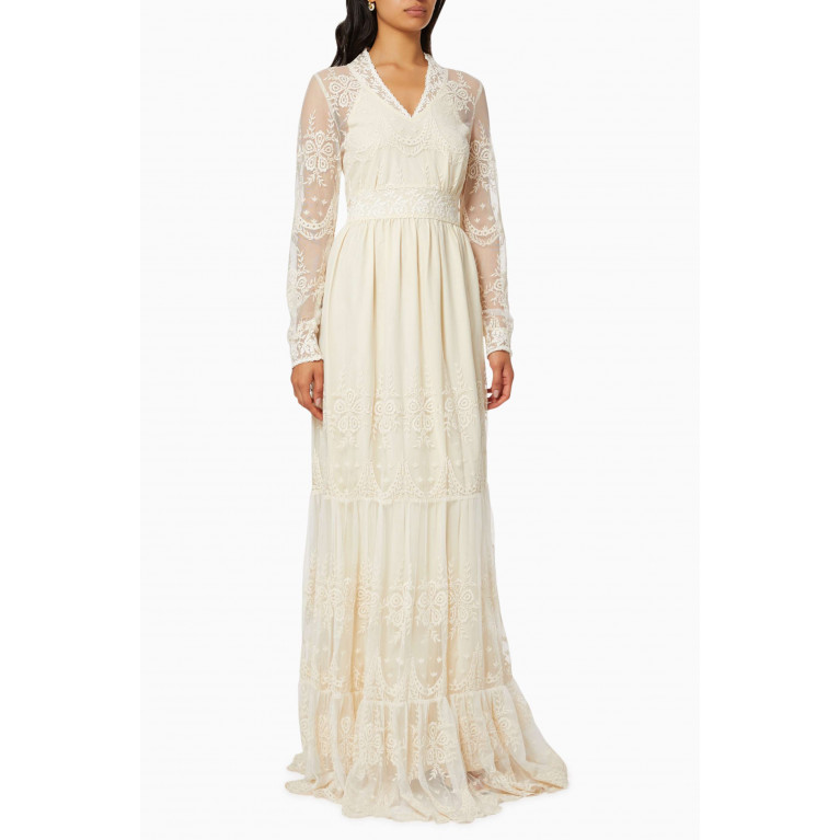 Y.A.S - Yaseloise Embroidered Lace Wedding Dress White
