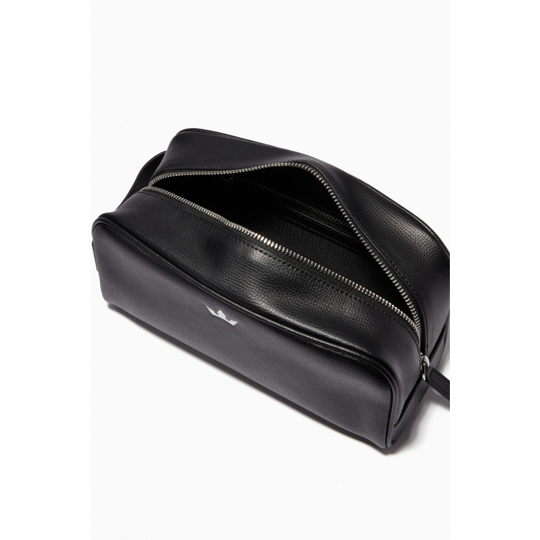 Roderer - Award Wash Bag in Italian Leather Black