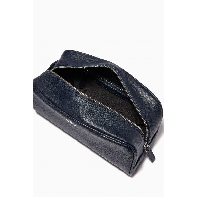 Roderer - Award Wash Bag in Italian Leather Blue