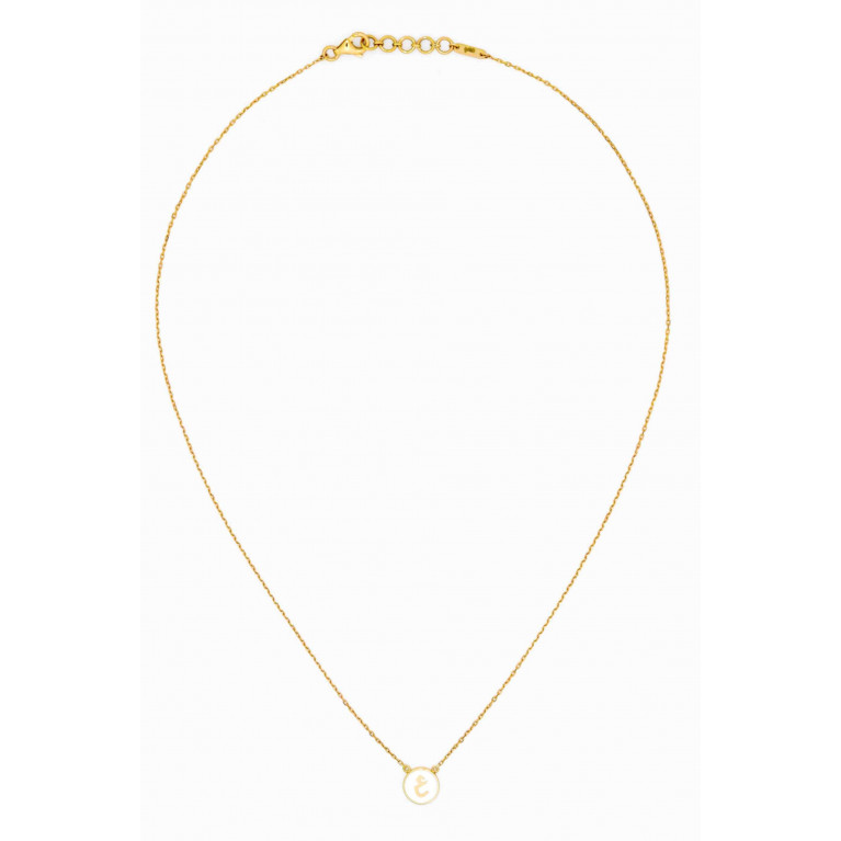 Bil Arabi - Mina "Ein" Round Enamel Necklace in 18kt Yellow Gold