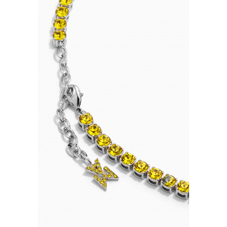 Amina Muaddi - Crystal Tennis Necklace Yellow