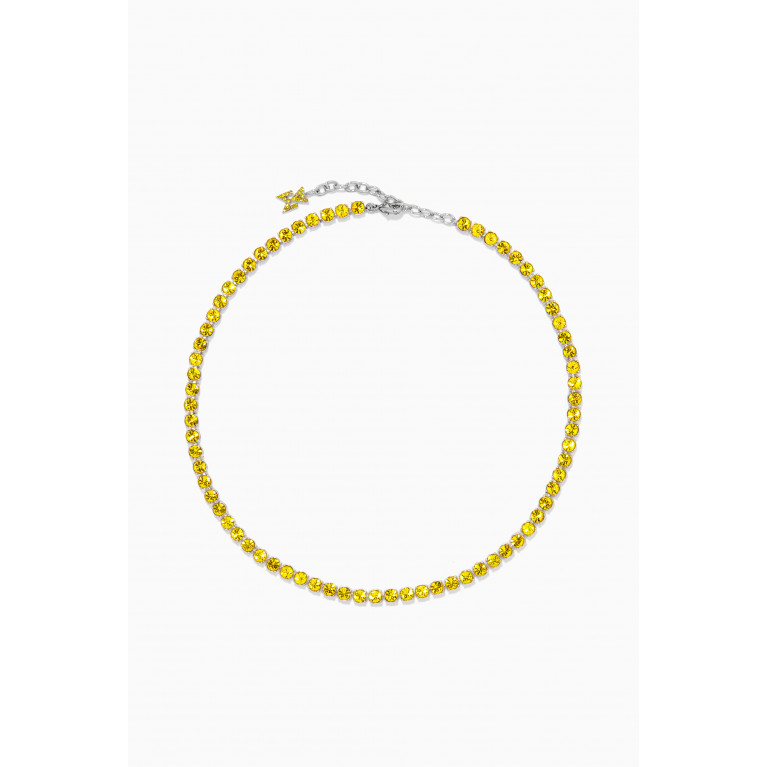 Amina Muaddi - Crystal Tennis Necklace Yellow