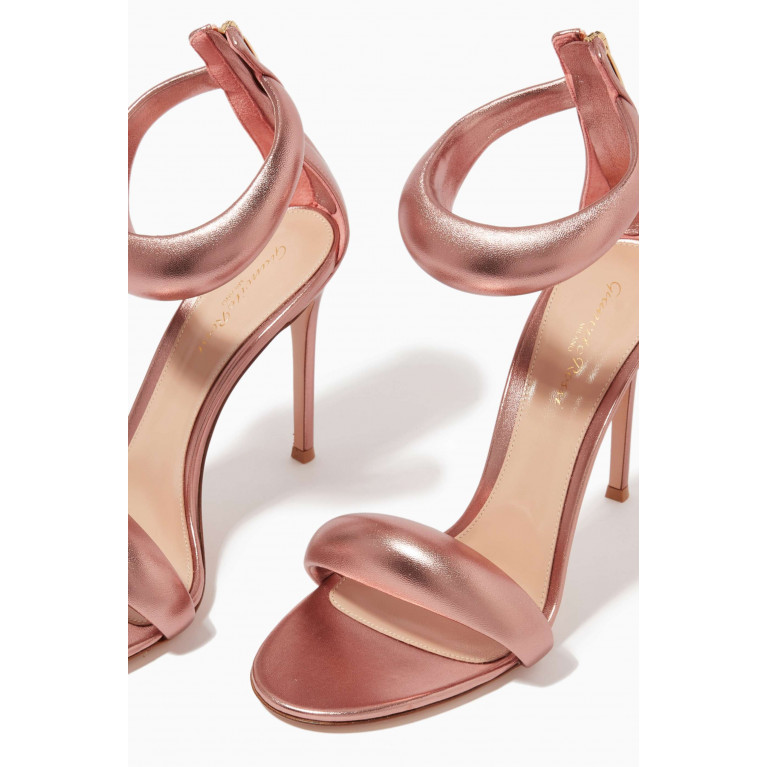 Gianvito Rossi - Bijoux 105 Sandals in Metallic Nappa Pink