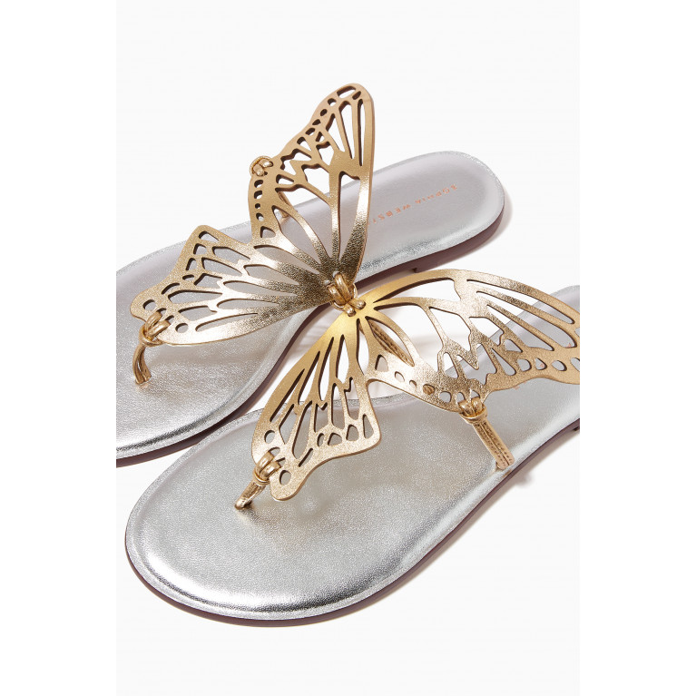 Sophia Webster - Talulah Flat Sandals in Metallic Nappa