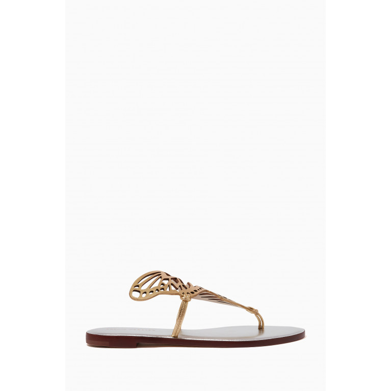 Sophia Webster - Talulah Flat Sandals in Metallic Nappa