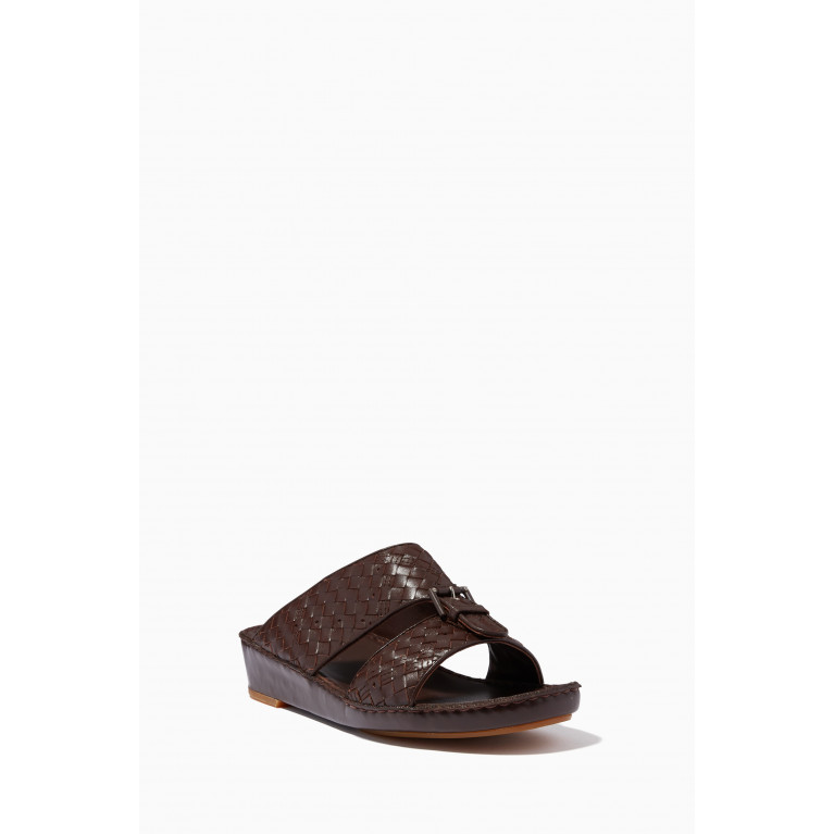 Private Collection - Cinghia Treece Stitched Sandals in Softcalf