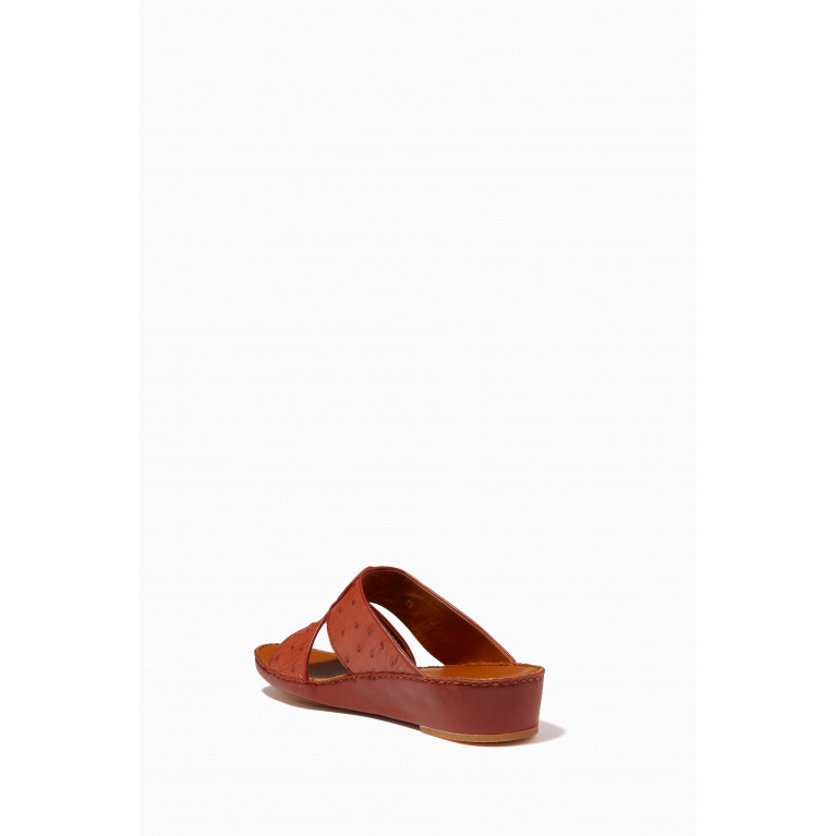 Private Collection - Peninsula Sandals in Ostrich Leather Brown