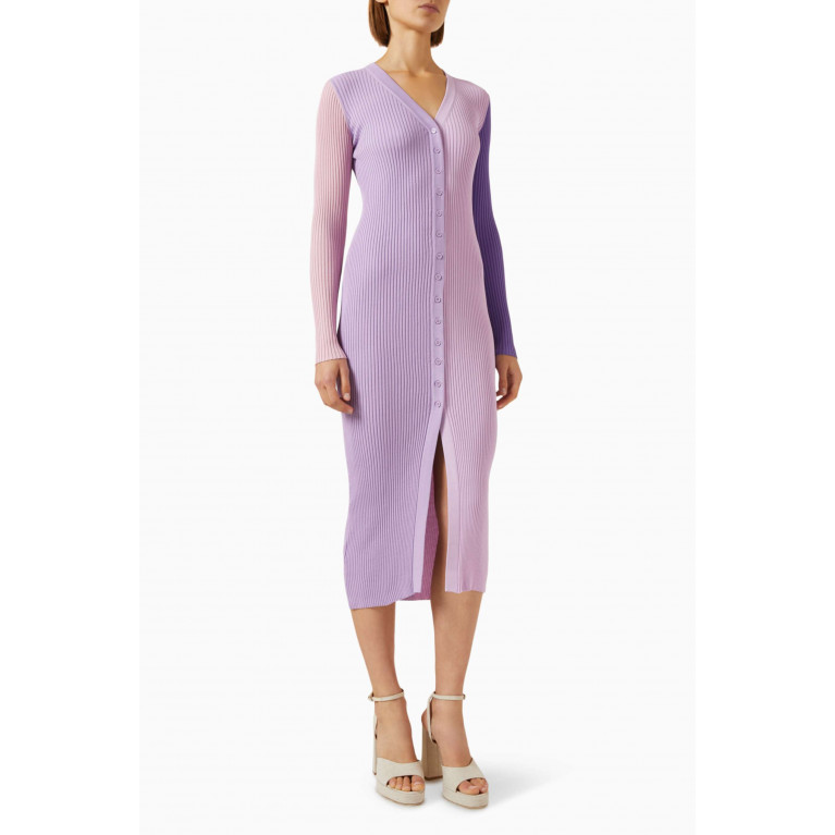 Staud - Shoko Sweater Dress in Ribbed Knit Purple