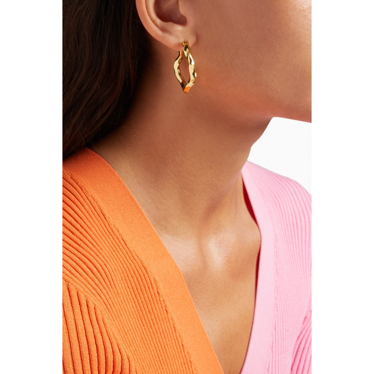 Joanna Laura Constantine - Feminine Waves Hoop Earring Set in 18kt Gold-plated Brass