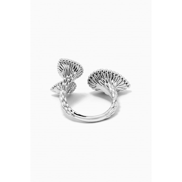 Boucheron - Serpent Bohème Diamond & Aquaprase Ring in 18kt White Gold, 3 Motifs