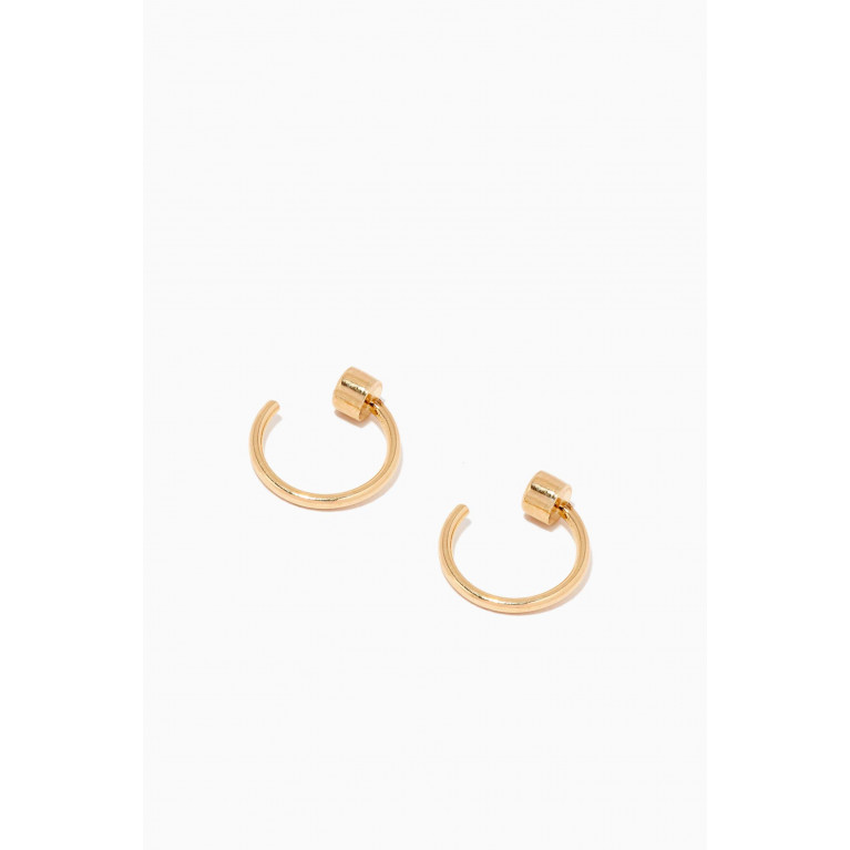 The Golden Collection - Slip-on Earrings with Diamond in 18kt Yellow Gold