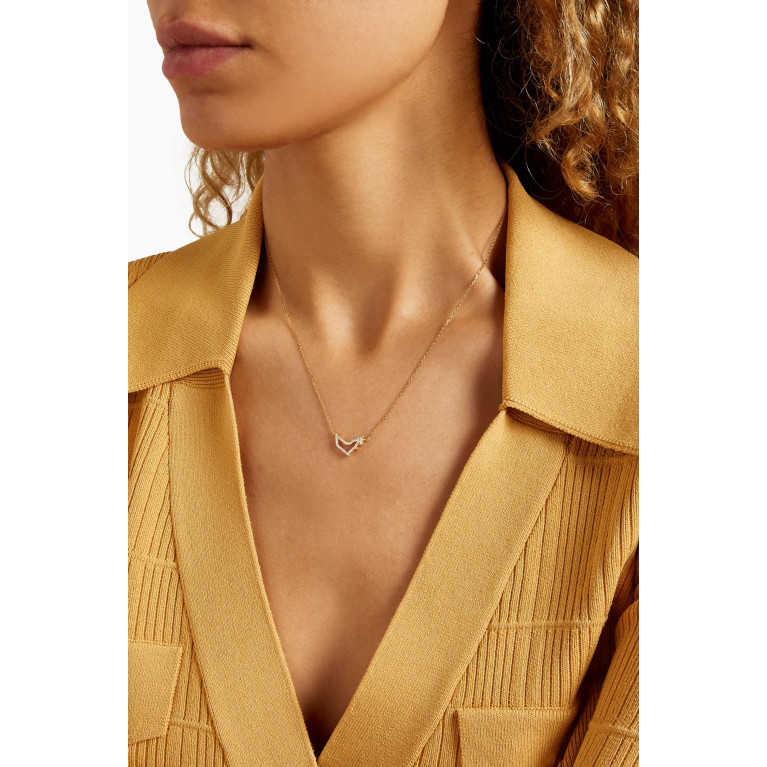 The Golden Collection - Mini UAE Map Necklace with Diamonds in 18kt Yellow Gold Yellow