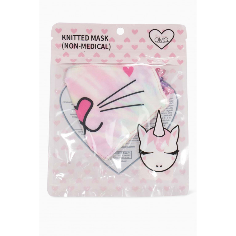 OMG Accessories - Miss Bella Kitty Rainbow Ombre Print Face Mask
