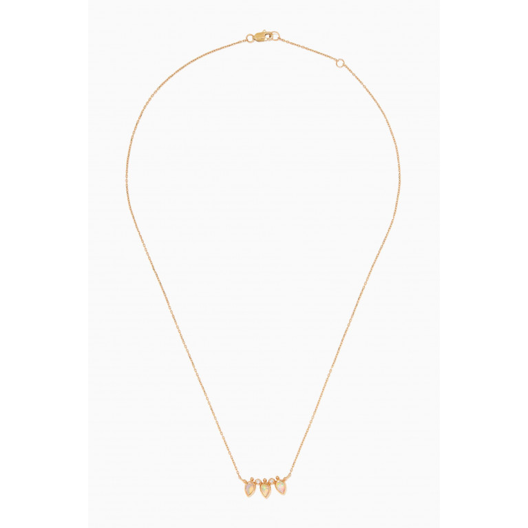 Anzie - Bezel Bouquet Mini Fan Diamond Necklace in 14kt Yellow Gold