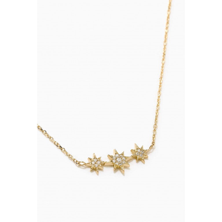 Anzie - Aztec North Star Micro Bar Diamond Necklace in 14kt Yellow Gold