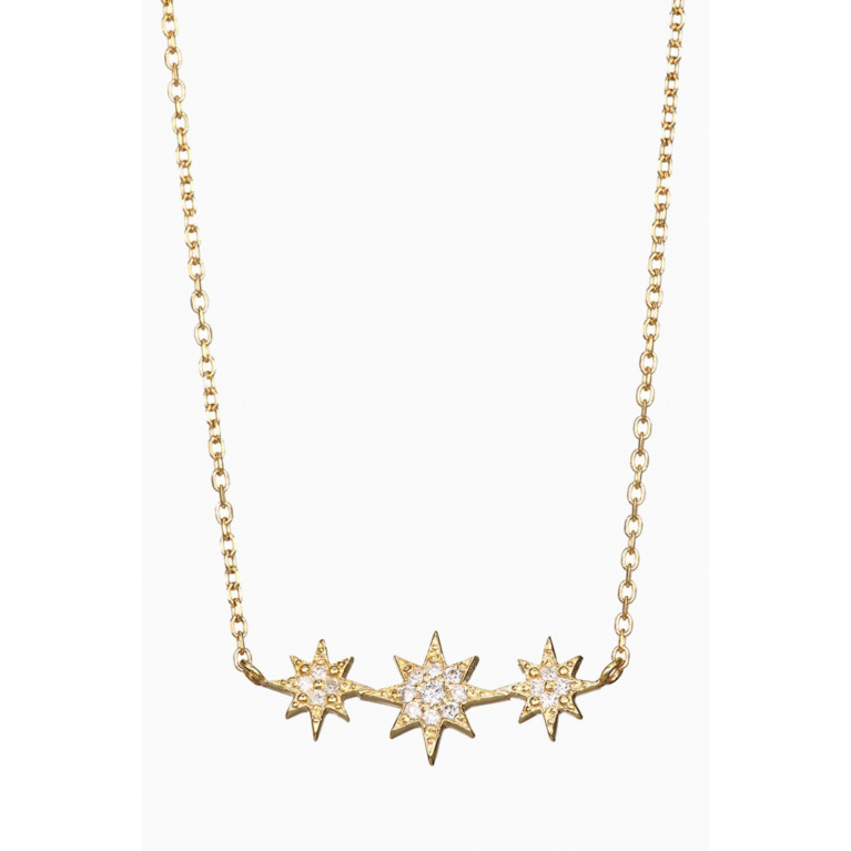 Anzie - Aztec North Star Micro Bar Diamond Necklace in 14kt Yellow Gold