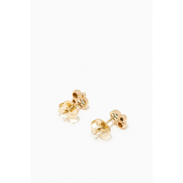 Anzie - Fleur Cluster Studs in 14kt Yellow Gold Blue