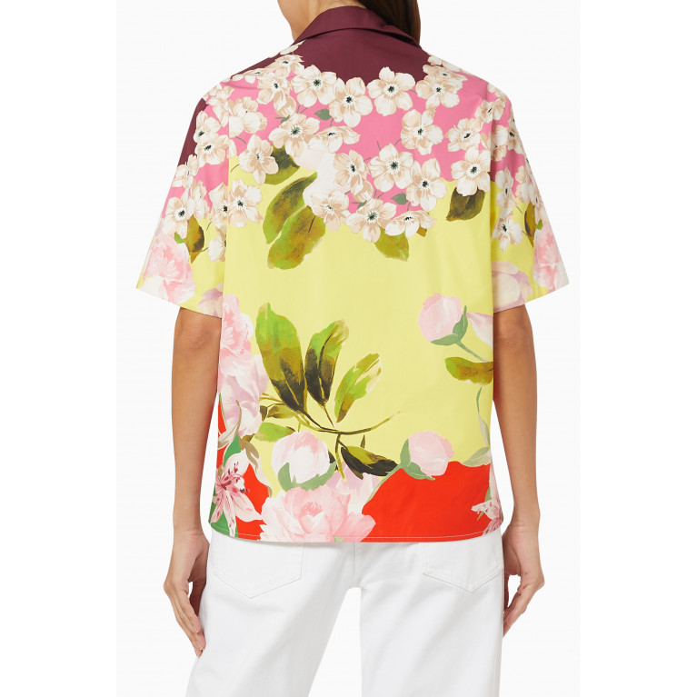 Valentino - Flying Flowers Shirt in Cotton Silk Blend