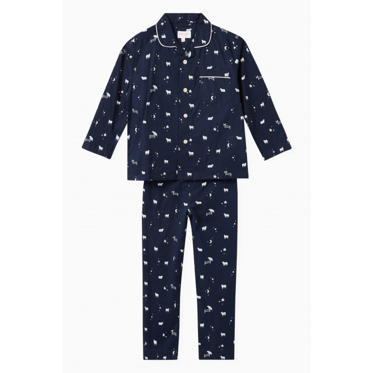 Derek Rose - Ledbury Pyjama Set in Cotton Blue
