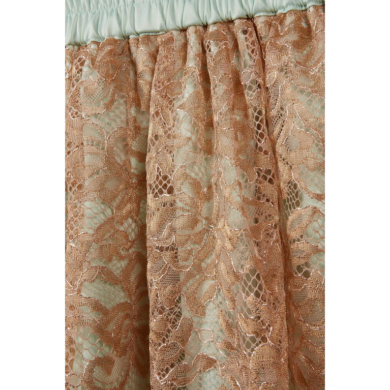 Noor Al Bahrani - Kezia Mini Silk Top & Lace Skirt Set