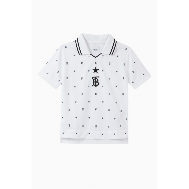 Burberry - Star & Monogram Motif Jersey Mesh Polo Shirt