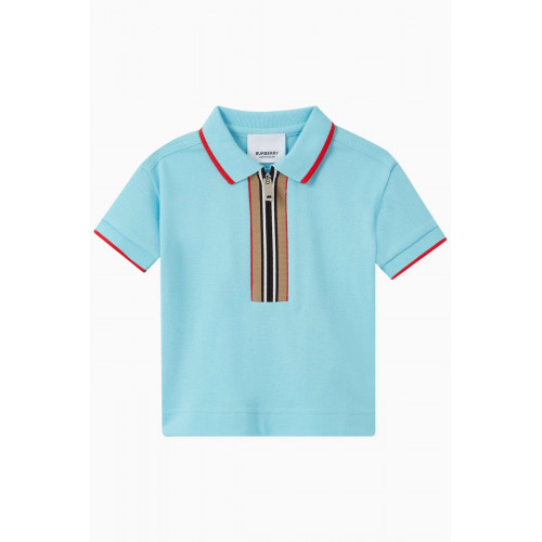 Burberry - Polo Shirt with Icon Stripe Detail in Cotton