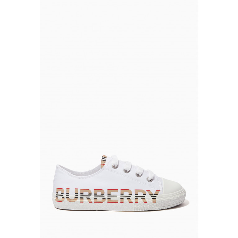Burberry - Sneakers with Icon Stripe Logo in Cotton Gabardine