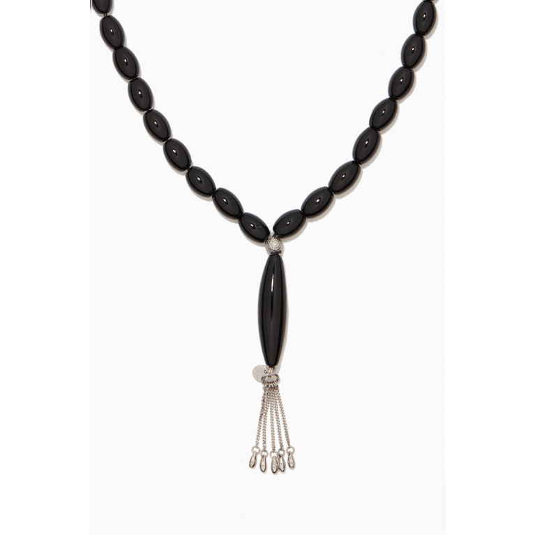 Tateossian - Oval Worry Beads in Onyx & Sterling Silver