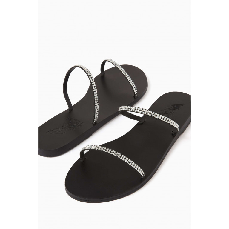 Ancient Greek Sandals - Saita Sandals in Leather Black
