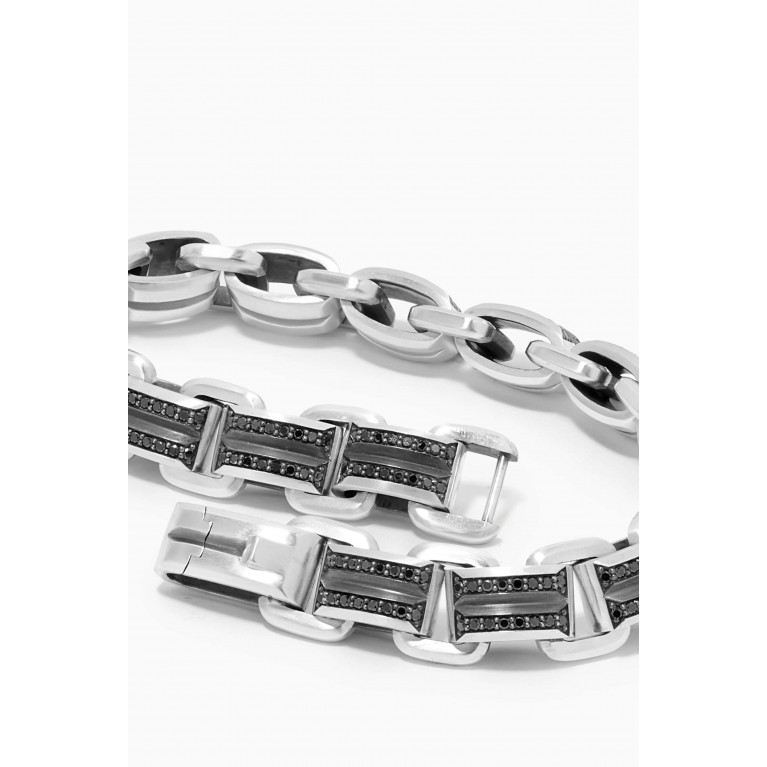 David Yurman - Streamline® Pavé Black Diamonds Beveled Link Bracelet in Sterling Silver