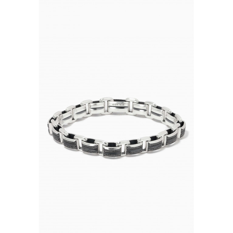 David Yurman - Streamline® Pavé Black Diamonds Beveled Link Bracelet in Sterling Silver