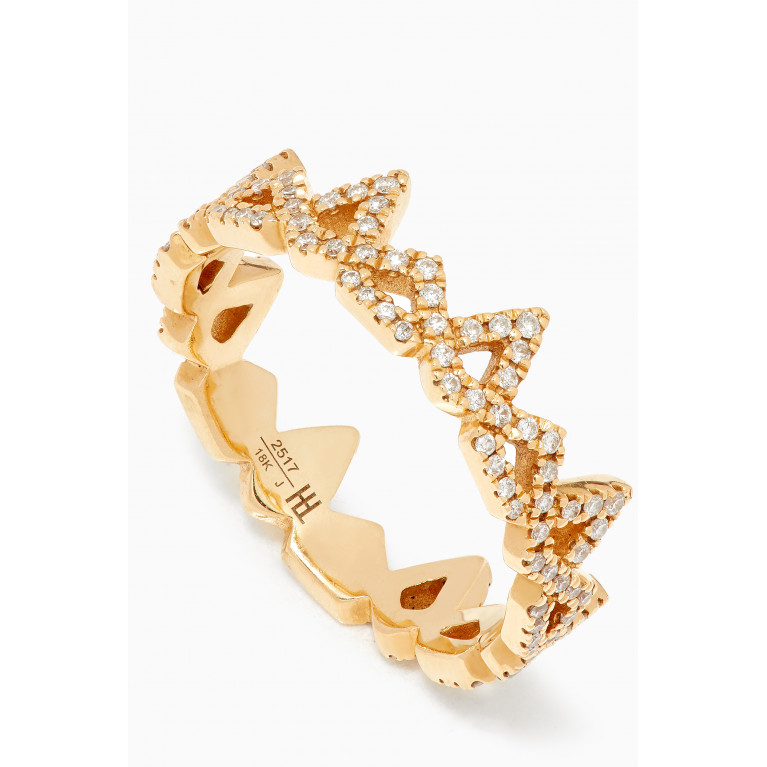 Charmaleena - My Star Ring with Pavé Diamonds in 18kt Yellow Gold