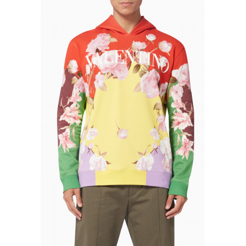 Valentino - Flying Flowers Hooded Sweatshirt in Jersey