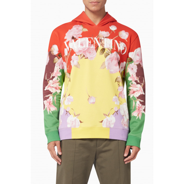 Valentino - Flying Flowers Hooded Sweatshirt in Jersey