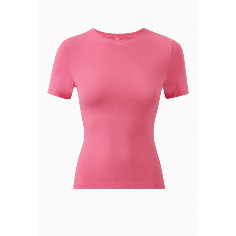 SKIMS - T-shirt in Cotton Jersey Pink
