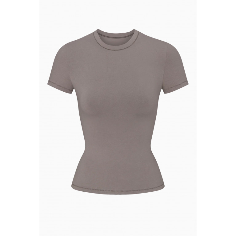 SKIMS - T-shirt in Cotton Jersey Grey