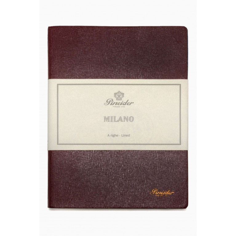 Pineider - Milan Notes, 19 x 25 Diary Burgundy