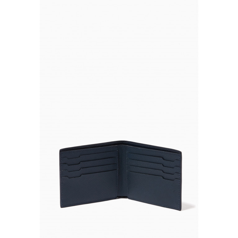 Pineider - 360 International Wallet in Calfskin Leather Blue